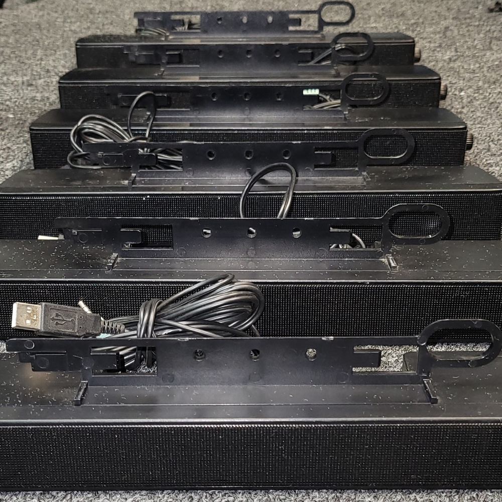 6x HP LCD Speaker Bar Soundbar | MODEL: OP-090003 | Power & Audio TESTED | USED